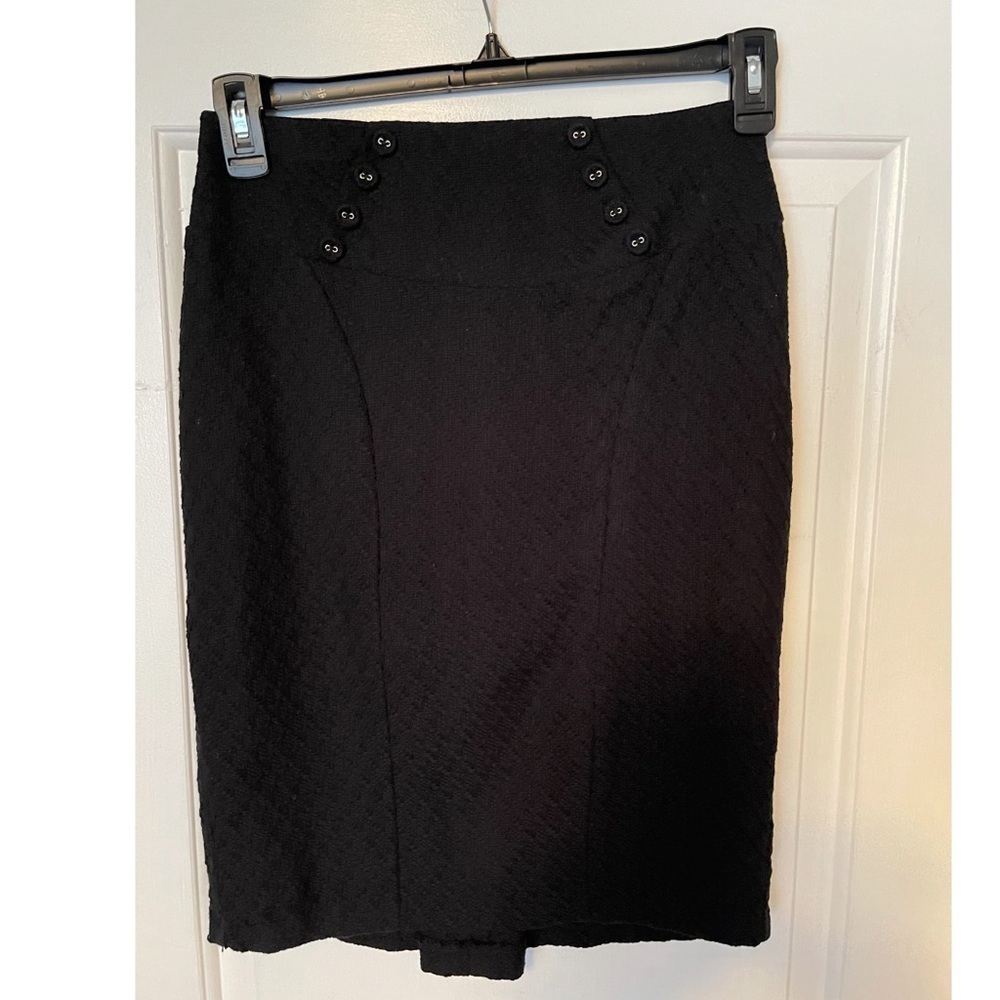 Textured Pencil Skirt Black